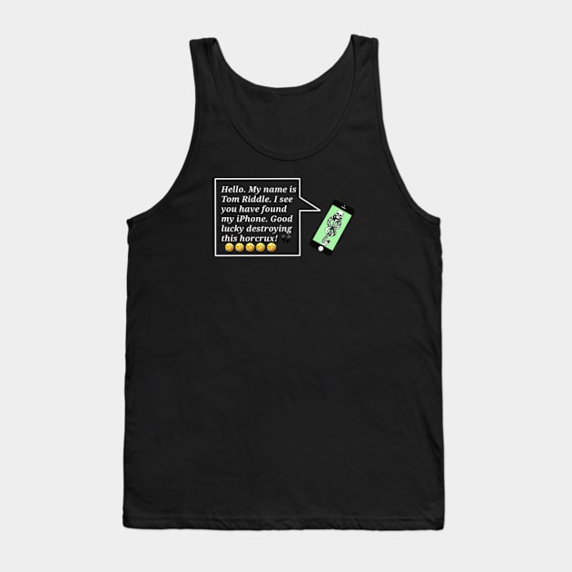 Tom Riddle Phone Tank Top by kaiwhitetiger